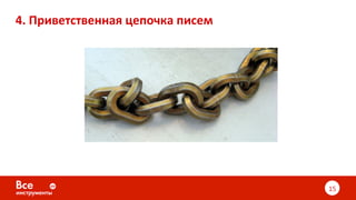 4.	Приветственная	цепочка	писем	
15	
 