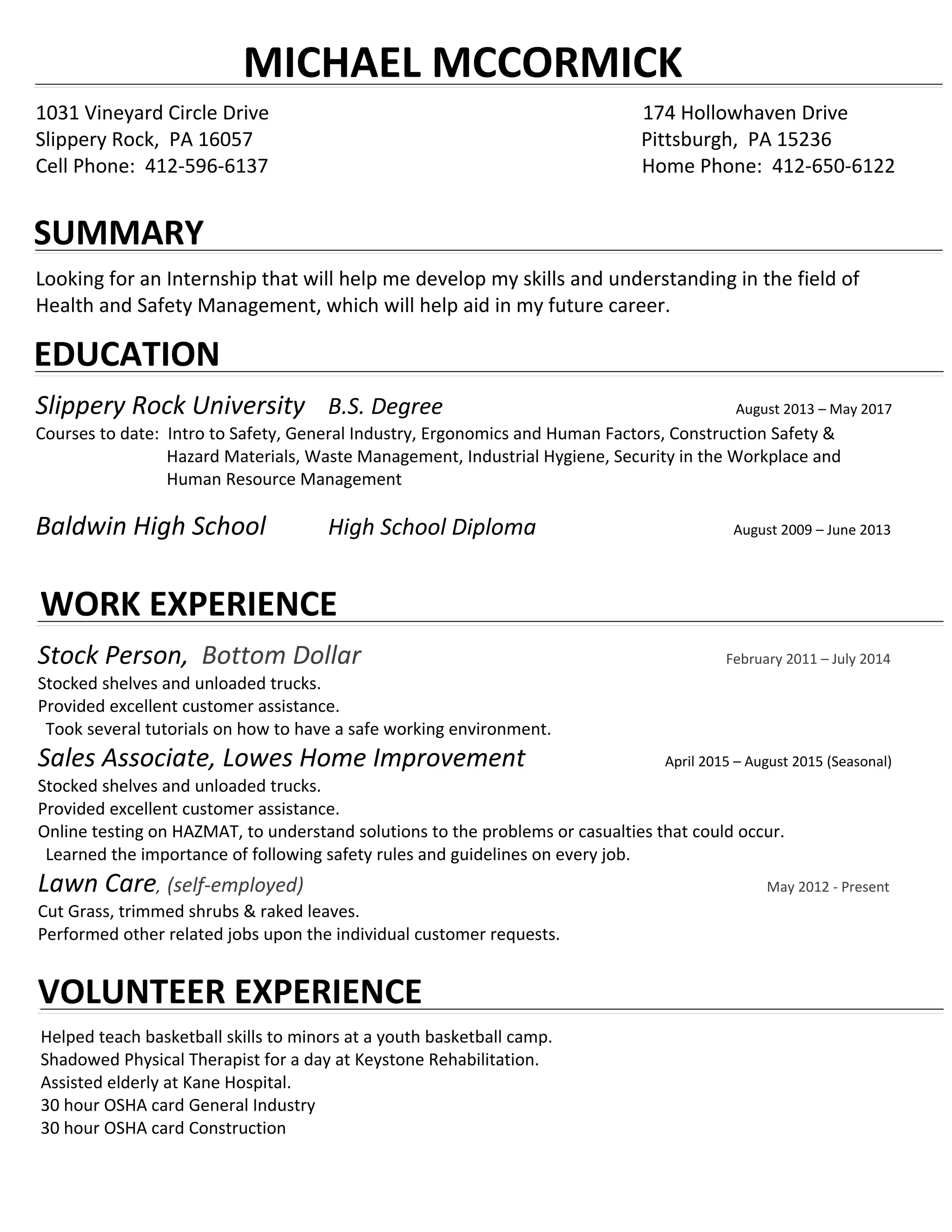 MIchael mccormick resume final version-3 | PDF