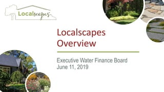 Localscapes
Overview
Executive Water Finance Board
June 11, 2019
 