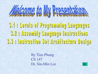 By Tien Phung
CS 147
Dr. Sin-Min Lee
 