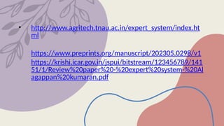 Role of expert system in extension advisory services | PPTX