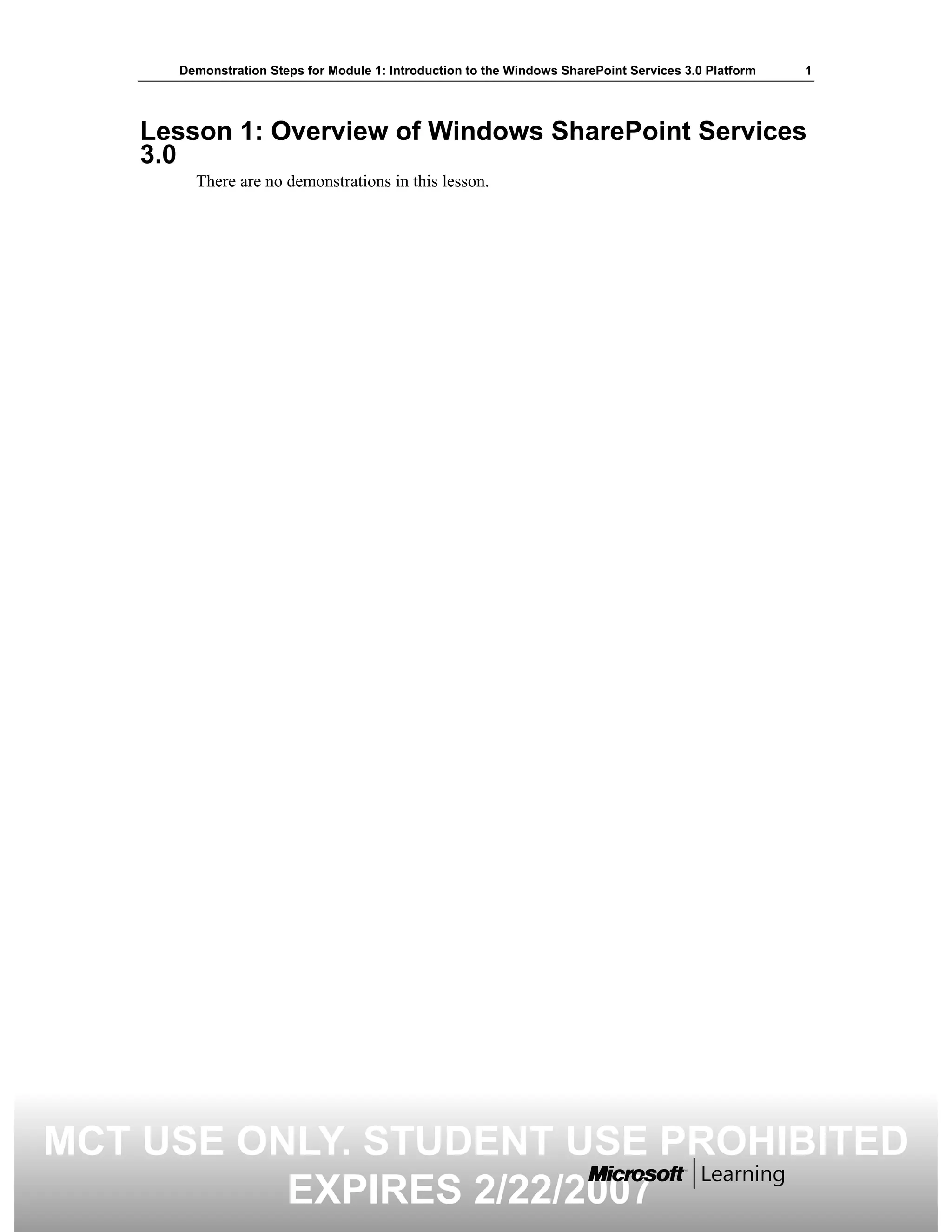 5060 A 01 Demonstration Steps