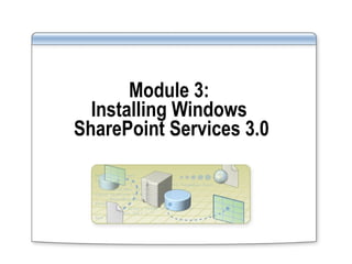 Module 3:  Installing Windows  SharePoint Services 3.0 
