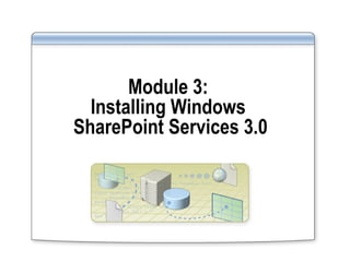 Module 3:  Installing Windows  SharePoint Services 3.0 