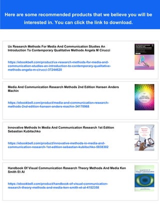 Media And Communication Research Methods An Introduction To Qualitative ...
