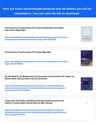 Economic Transformation Of Turkey Neoliberalism And State Intervention ...