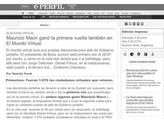 Perfil - Elecciones Virtuales a Jefe de Gobierno - Ganó Mauricio Macri - Desarrollo de Argentonia - Leonardo Penotti