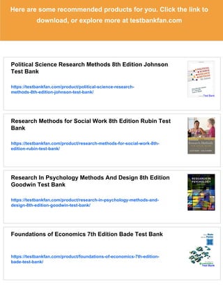 Lbj Method Research Methods 8th Edition McBurney Test Bank | PDF
