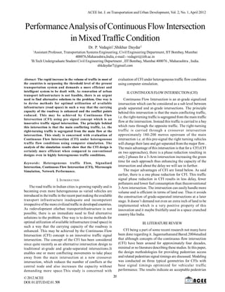 Performance Analysis of Continuous Flow Intersection in Mixed Traffic ...