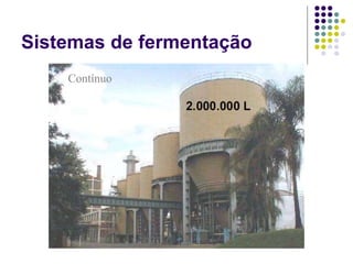 Sistemas de fermentação
Contínuo
 