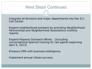 Next Steps Continued
 