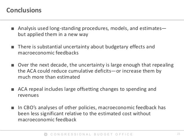 23C O N G R E S S I O N A L B U D G E T O F F I C E
Conclusions
■ Analysis used long-standing procedures, models, and esti...