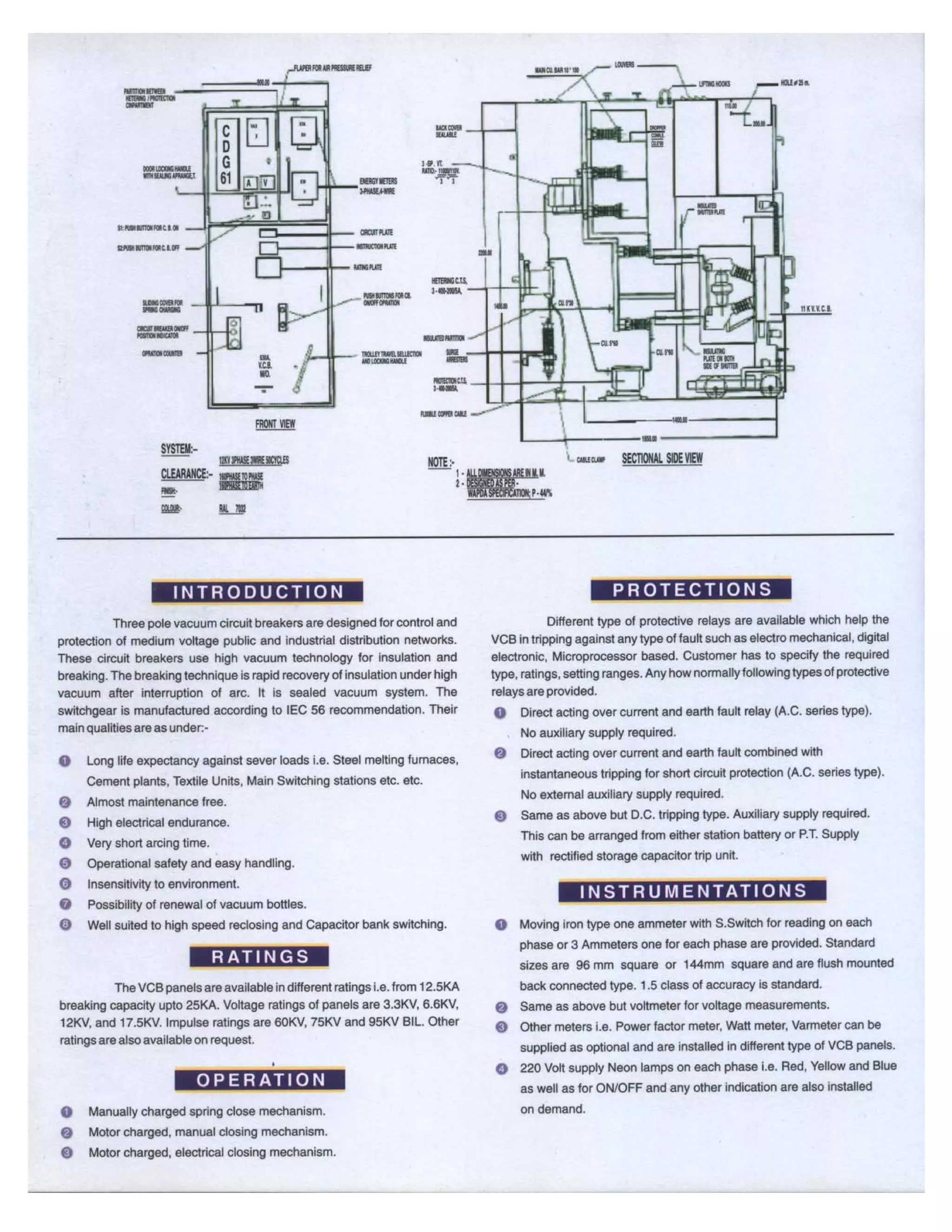MV Switchgear With Vacuum Circuit Breaker | PDF