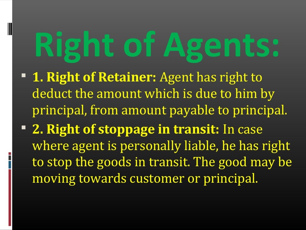 Define agent And Right of Agents