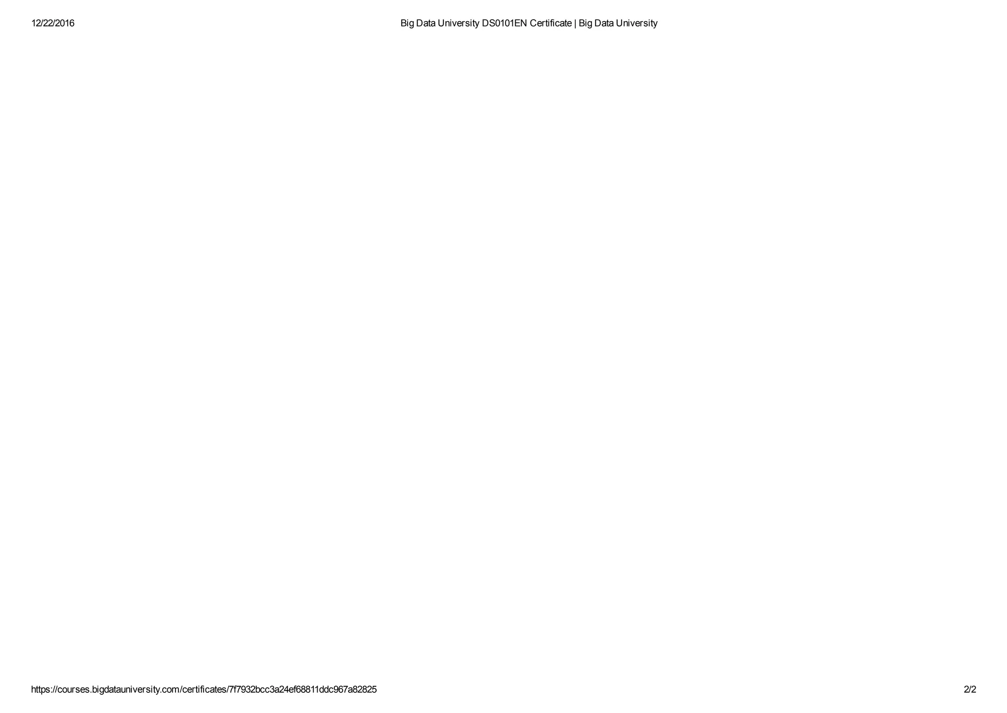 Big Data University DS0101EN Certificate _ Big Data University | PPT