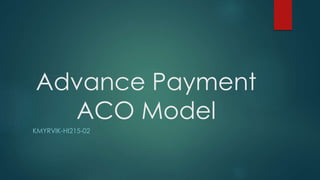 Advance Payment
ACO Model
KMYRVIK-HI215-02
 