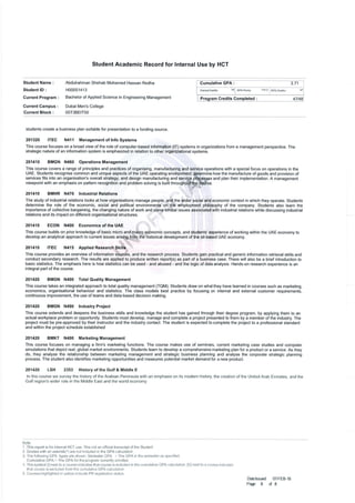 HCT Unoffical Transcript | PDF