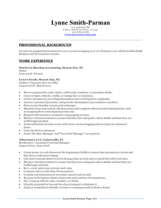 lynne zenar resume