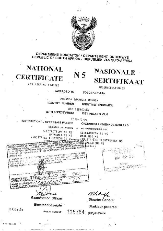 N5 Certificate