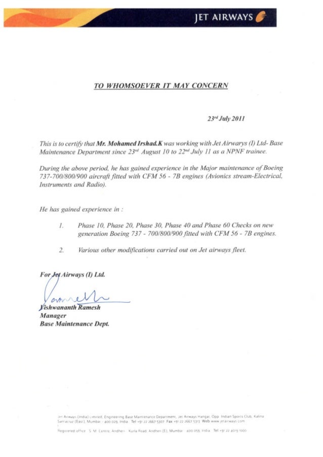 Travel Agency Manager Experience Letter Travel Agency Manager Experience Letter