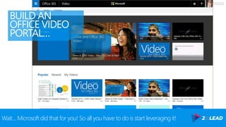 @RHARBRIDGE
BUILD AN
OFFICE VIDEO
PORTAL…
Wait… Microsoft did that for you! So all you have to do is start leveraging it!
 