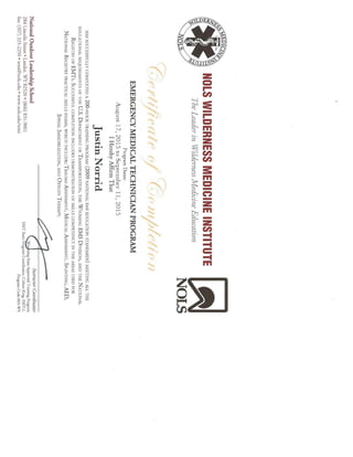 Emergency Medical Technician Program Certificate