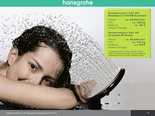 Siegfried Gänßlen 50. AK-Tagung Berlin Brandenburg/ 20.04.2012   © 2010 Hansgrohe AG   27
 