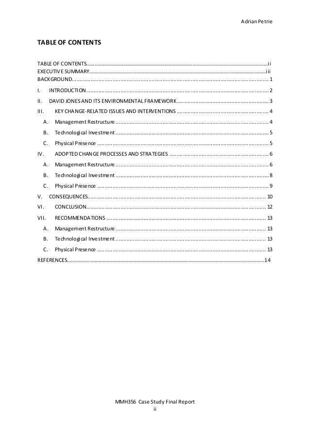 Change Management Report David Jones
