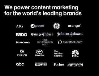 We power content marketing 
for the world’s leading brands 
 