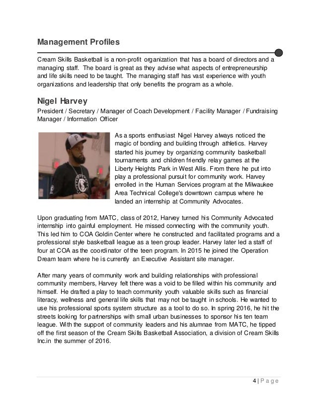 business plan youth sports business plan