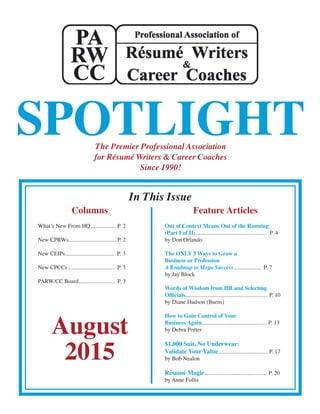 PARW August 2015 Article