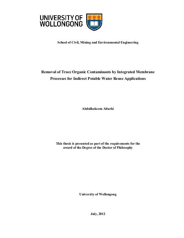 cover page format for thesis