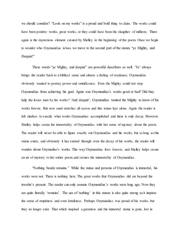 Ozymandias analysis line by line picture