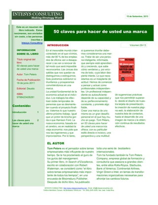 MBA Personal Libro Resumen Completo Español - Marketing Branding