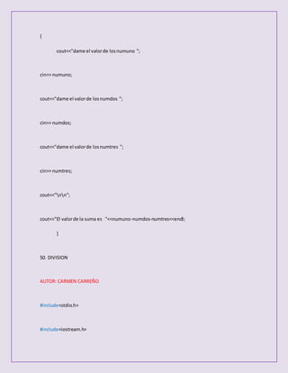 50 codigos c++ | DOCX