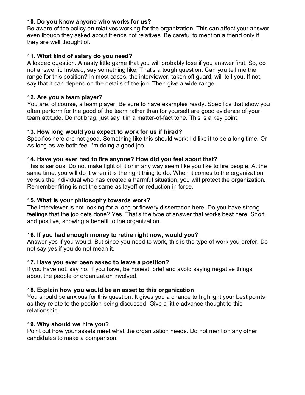 50 Common Interview Questions And Answers 50 Common Interview Questions And Answers