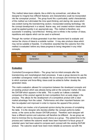 Product Development - Reflective Report | DOCX