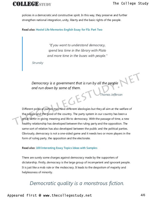 essay on democracy with quotations pdf
