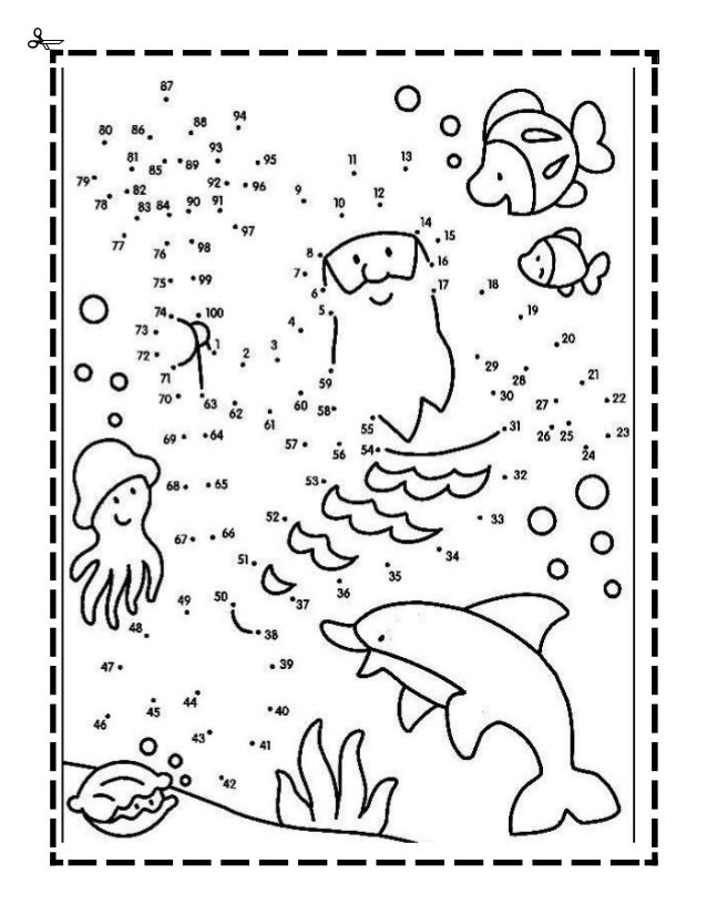 50 dibujos para unir del 1 al 100