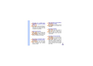 Tenha uma política de preços definida e



                                             26
Preocupação com a qualidade interna,



23
                                             clara para os seus clientes
orientado por um processo de melhoria
contínua                                     Não há nada mais incômodo do que se
                                             sentir enganado em uma negociação. Seja
Que o produto ou serviço seja entregue no
                                             transparente.
tempo certo, no custo certo e funcionando.
Já faz tempo que a qualidade não é mais
um diferencial, é uma premissa.              Faça alianças estratégicas


Desenvolva os funcionários
                                             27
                                             Hoje em dia, querer crescer sozinho no
                                             mercado é muito difícil. Colabore com os



24
                                             outros, se mostre ao mercado, busque
Isto faz parte do DNA de sua empresa, algo   parcerias saudáveis. Alie-se a quem quer
que não terá igual. Ninguém conseguirá lhe   crescer também.
copiar neste aspecto. Pessoas são únicas,
bem como o resultado de sua interação.
                                             Faça alianças com seus concorrentes


Faça com que os funcionários vistam a        28
                                             Se sua empresa e a concorrente compram a
                                             mesma matéria-prima, porque não comprar
                                             junto e assim barganhar? O que faz



25
camiseta, gostem da empresa, da marca
Fundamental hoje em dia. Todos podem
fazer a sua parte, rindo mais, ajudando
mais, se oferecendo mais, mostrando
disposição e energia.
                                             diferença para o cliente é o produto final e a
                                             forma como a empresa irá oferecer esse
                                             produto. A matéria-prima (já que é a mesma
                                             para todos) não será o alvo de valorização
                                             para o cliente.
 