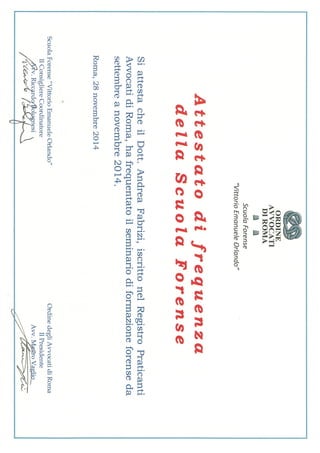 Certificato Scuola Forense V.E. Orlando.PDF