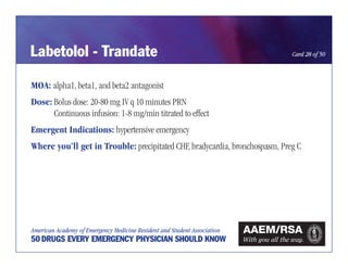 Emergency Indication 50 emergency drugs | PDF