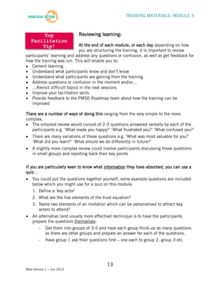 Step 5 Training Materials - Facilitator Guide | PDF