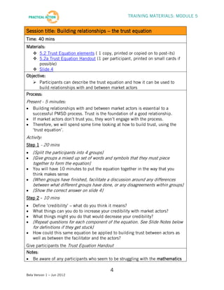 Step 5 Training Materials - Facilitator Guide | PDF
