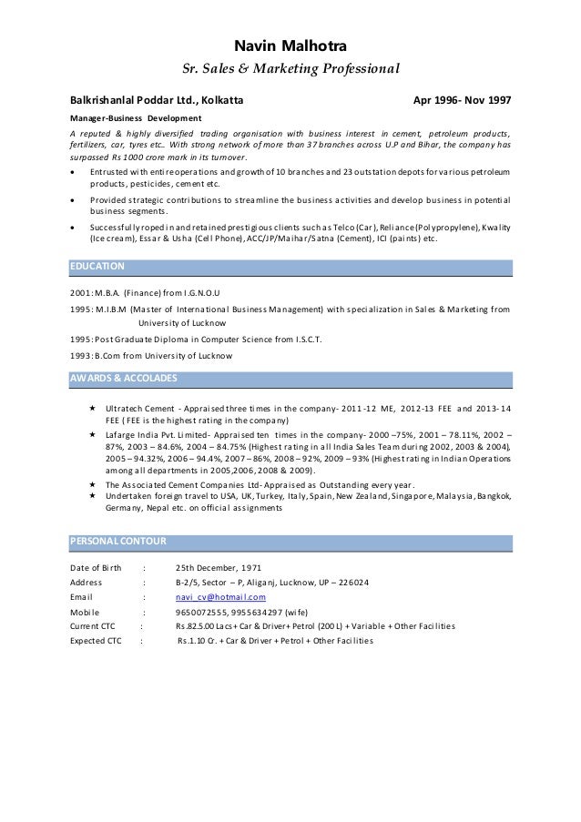 navin malhotra resume car sales manager resume