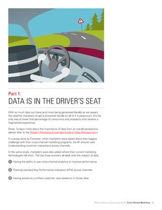 Modern Marketing Essentials Guide: Cross-Channel Marketing 5
Part 1:
DATA IS IN THE DRIVER’S SEAT
With so much data out th...