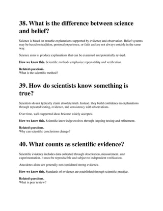 50 Frequently Asked Science Questions and Answers | PDF