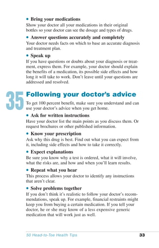 Tips Fro Medical Explained 50 health tips | PDF