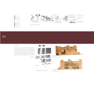 20
MEMORIA
El proyecto se ubica en la ciudad de Valparaíso,
en el Eje Brasil, entre Av. Francia. y General Cruz.
El proyecto pretende consolidar la Avenida Bra-
sil, como un eje recreacional constituyendo un
nuevo eje vertical, vinculado y consolidado con
un programa para la ciudad: un centro de ex-
tensión deportivo y recreativo para la DIGEDER.
EQUIPO FDI
ELEVACION CRUZ
ELEVACION FRANCIA
EMPLAZAMIENTO PROYECTO
CROQUIS DE PROYECTO
1980-1989
1990-1999
2000-2010
 