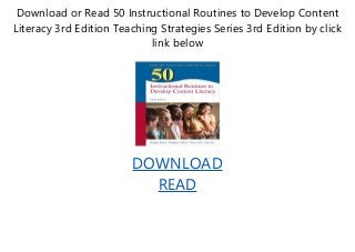 50 INSTRUCTIONAL ROUTINES TO DEVELOP CONTENT LITERACY PDF visual data 7
